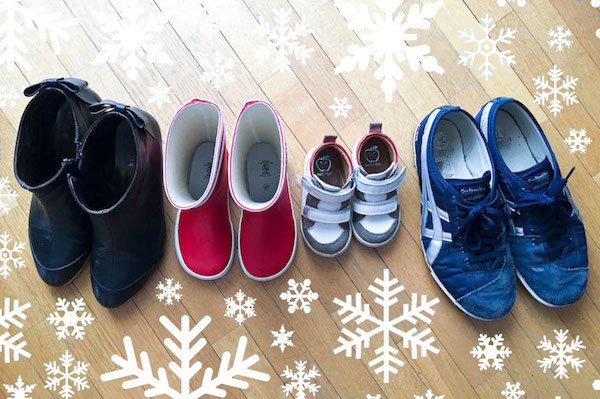 A family in shoes