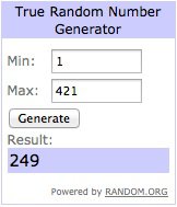 Giveaway winner