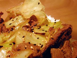 Sauteed Ginger Beef and Cabbage