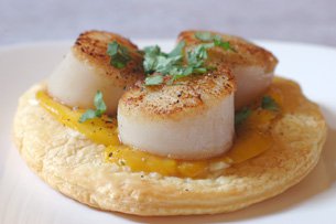 Tartelettes de Saint-Jacques à la Mangue