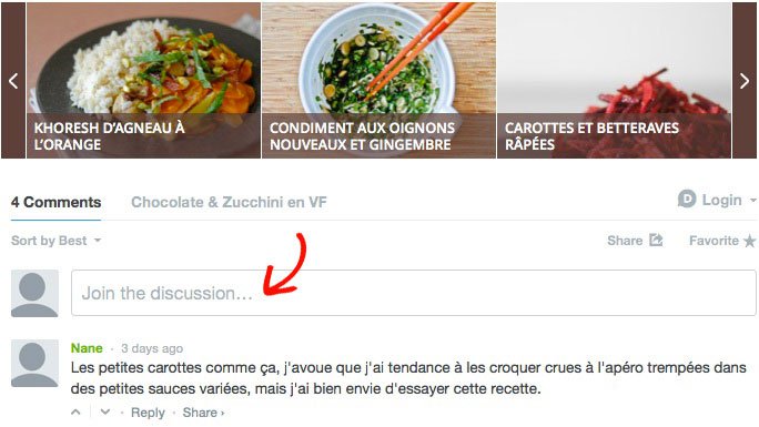Cliquez sur "Join de discussion".