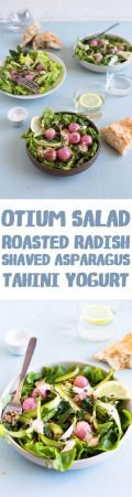 Otium Salad (Roasted Radish, Shaved Asparagus, Tahini Yogurt)