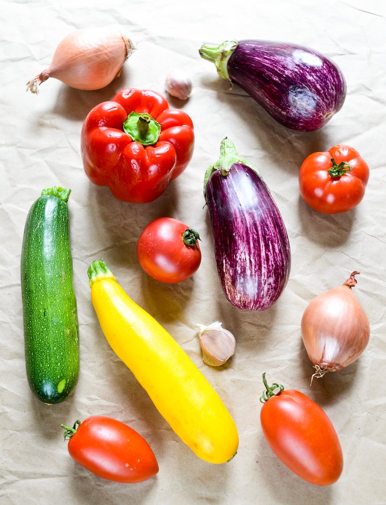 Vegetables for ratatouille