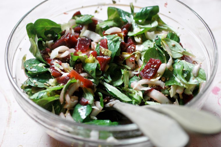 Mâche Salad with Endives and Beets