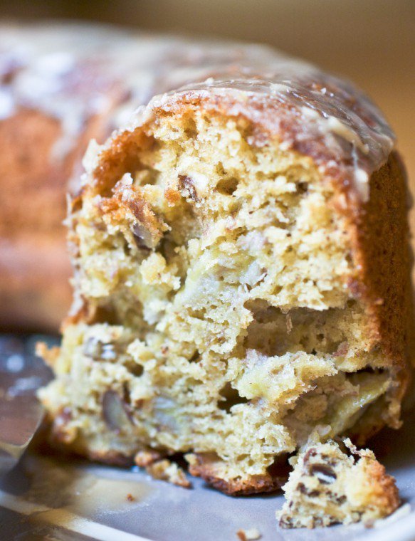 Banana Pecan Cake with Maple Glaze Recipe | Chocolate & Zucchini