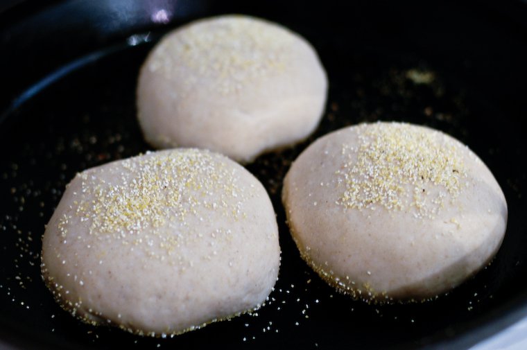 English muffins in the skillet