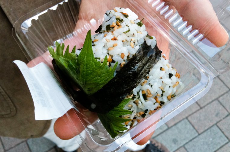 Onigiri from an onigiri shop on Aoyama-dori, Tokyo