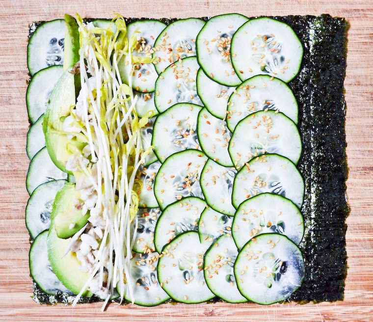 Quick Nori Roll with Cucumber and Avocado