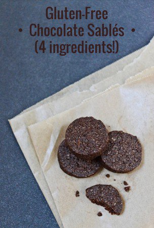 Gluten-free chocolate cookies, crisp and tender with lots of flavor, made with just 4 easy-to-find ingredients.