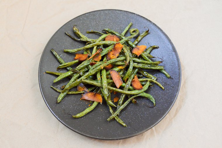 Roasted Green Beans with Shaved Bottarga