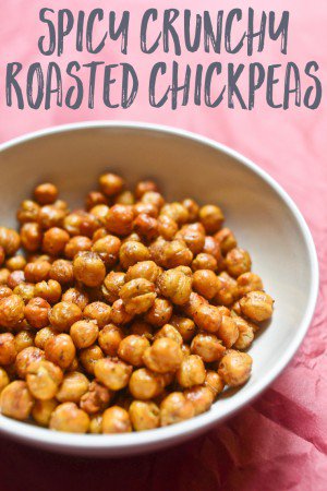 Can't imagine a more delicious or easier snack than these roasted chickpeas, spicy and crunchy. Amazing on a lunch bowl, or just to nibble on with a drink!