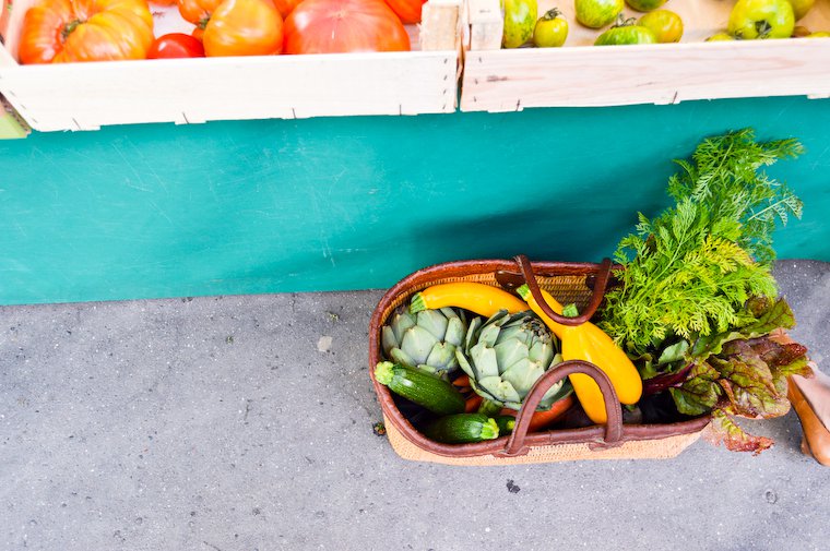 Basket of produce at the market