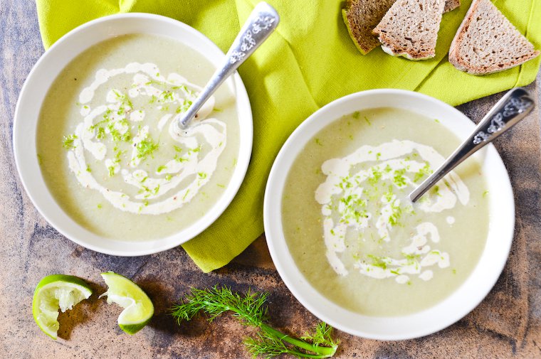 Fennel Soup with Lime and Cashew Cream