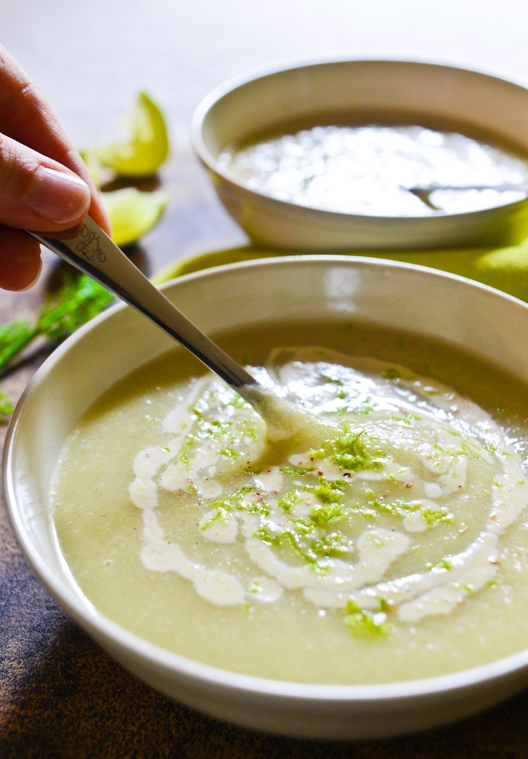 Fennel Soup with Lime and Cashew Cream