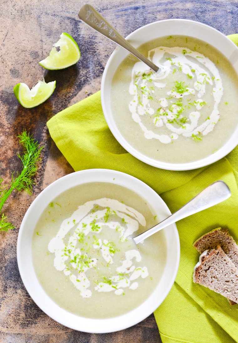 Fennel Soup with Lime and Cashew Cream