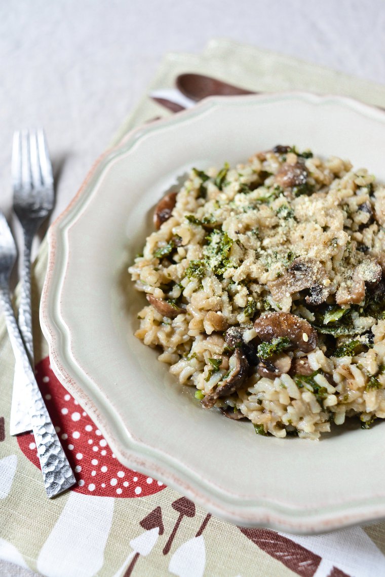30-Minute Kale and Mushroom Risotto