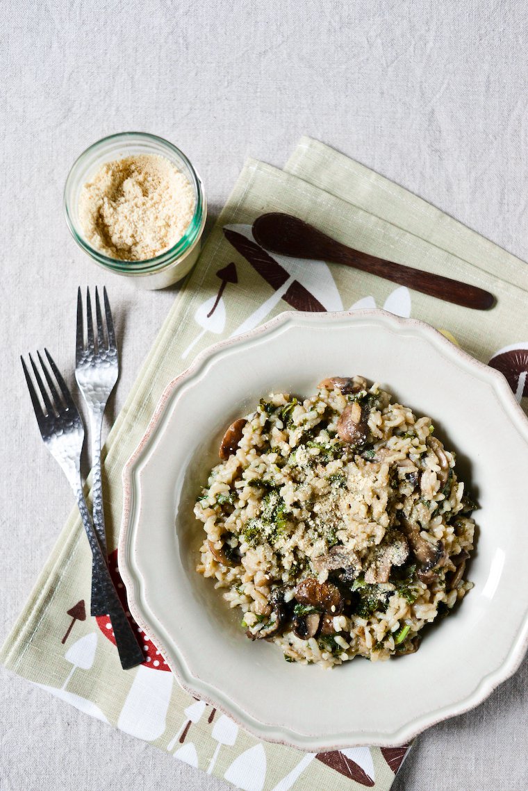 Kale Mushroom Risotto