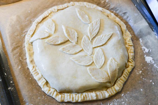 French Easter Pie with Spinach and Goat Cheese : Before baking