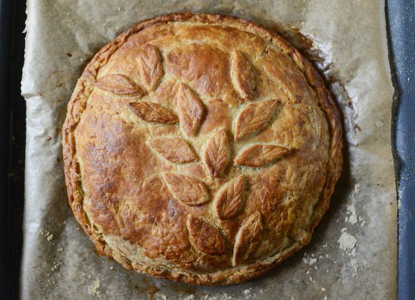 French Easter Pie with Spinach and Goat Cheese : Baked
