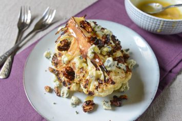 Roasted Cauliflower with Blue Cheese and Caramelized Walnuts